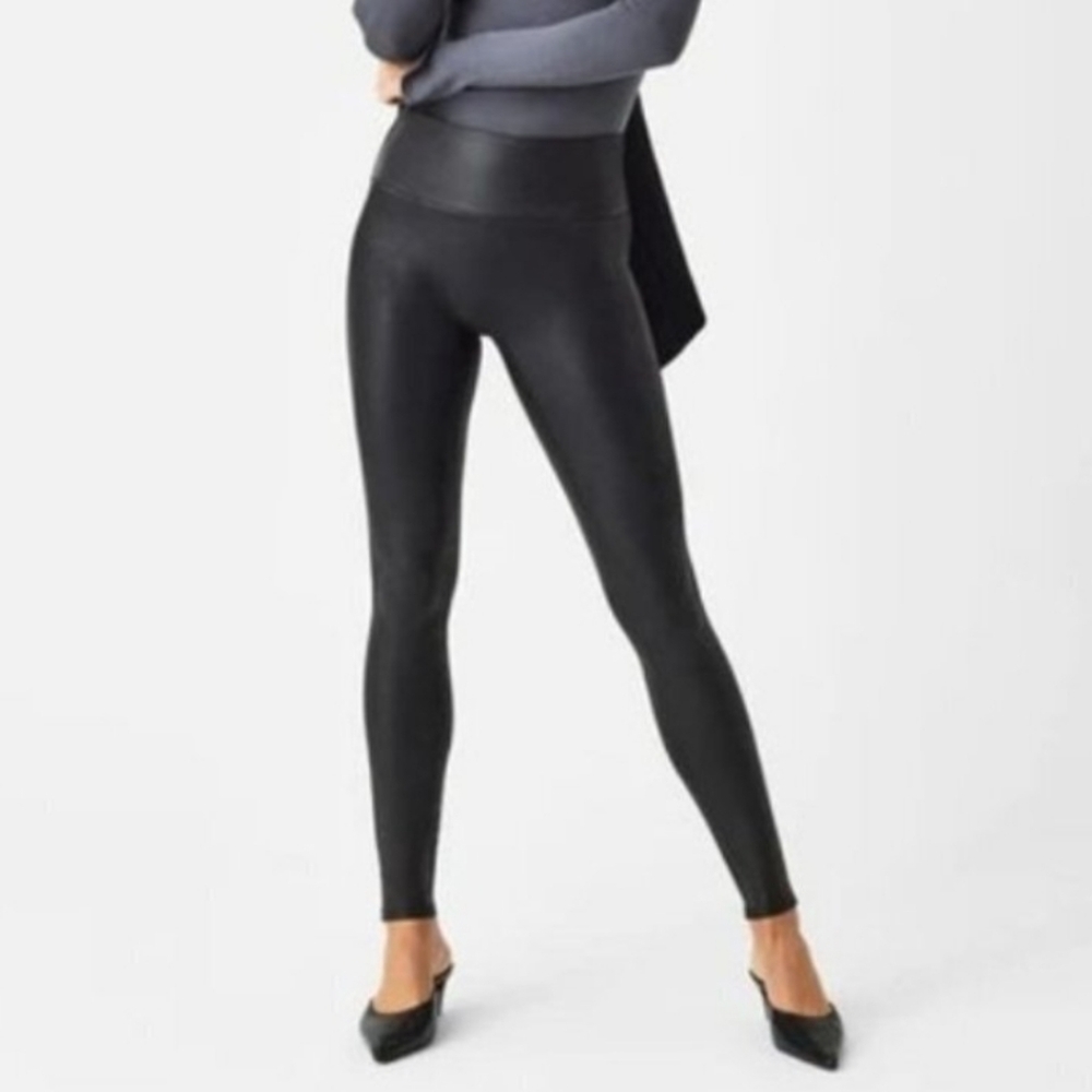 Spanx Black Faux Leather Leggings